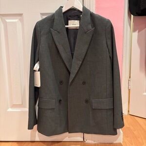 Aritza Wilfred Destiny Blazer Heater Gray Charcoal Double-Breasted Blazer